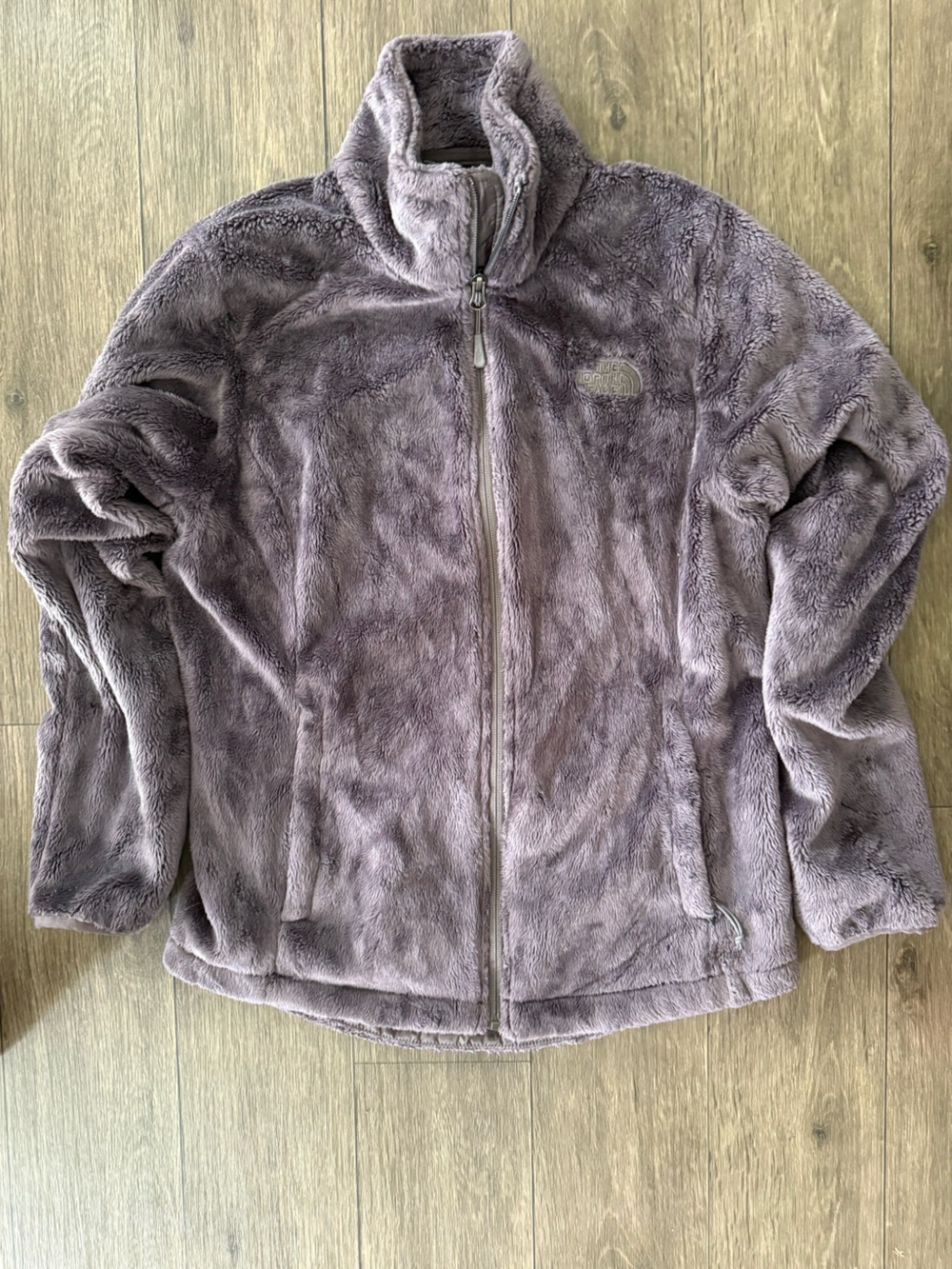 The North Face Plush Zip-Up Jacket in Lavender Gray